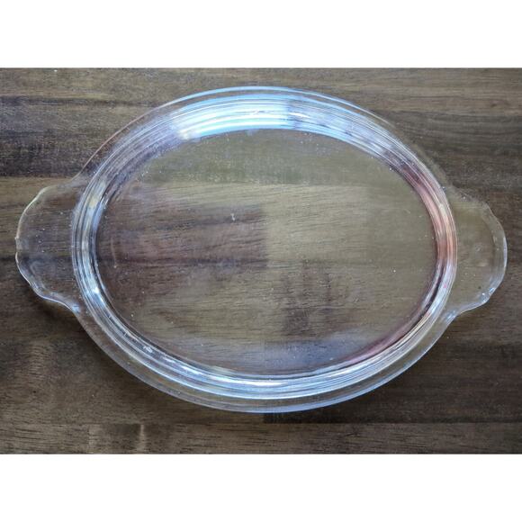 VTG Anchor Hocking Fire King Wheat Oval Baking Dish 1.5 Qt. #467 Lid Handle chip - Picture 6 of 8